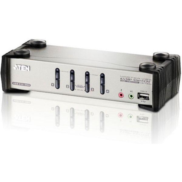 ATEN CS1734B 4-Port USB 2.0 KVMP Switch OSD, 4x USB Cables, 2-port Hub, Audio