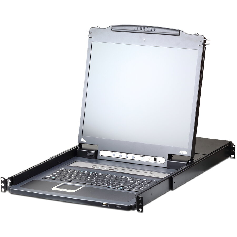ATEN KVM 8 port LCD LED 17''  + tastatura+ touchpad USB-PS/2