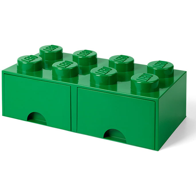 Cutie depozitare LEGO 2x4 cu sertare, verde (40061734)