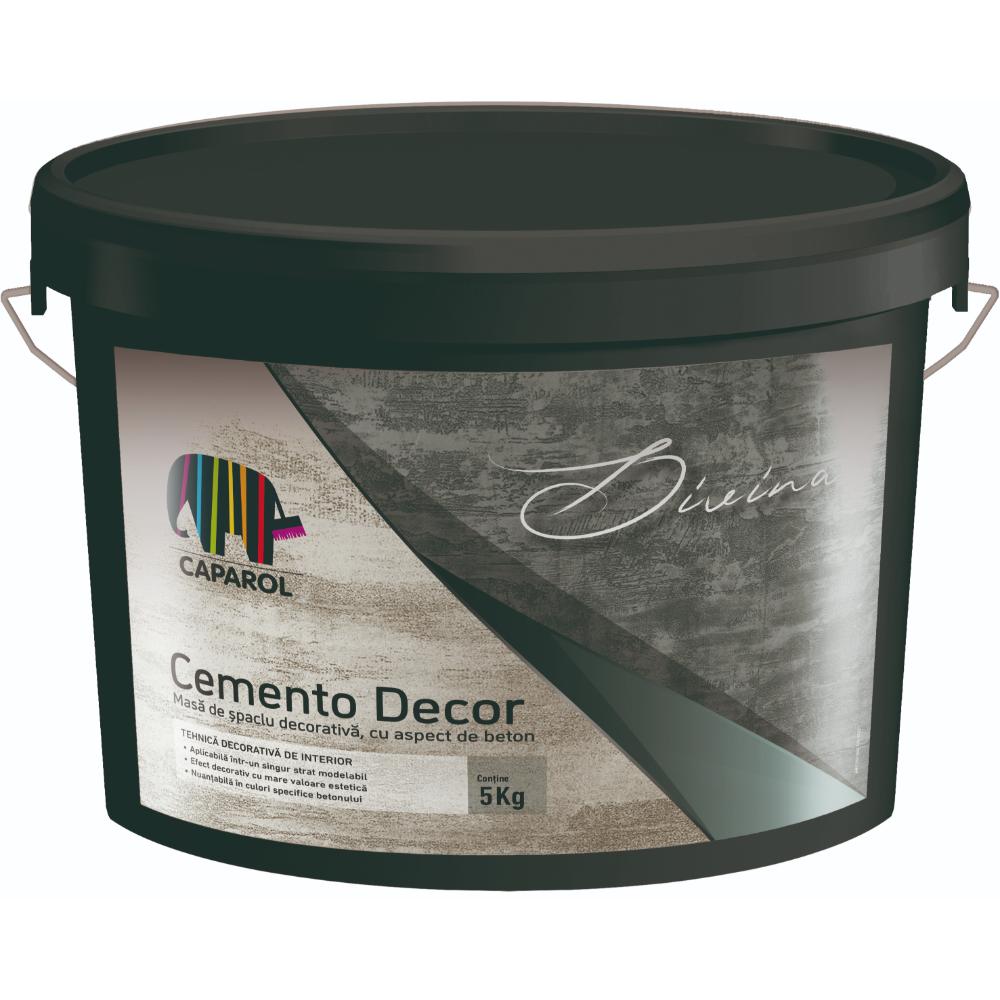 Masa de spaclu decorativa pentru interior Divina Cemento Decor, aspect beton, 5 kg