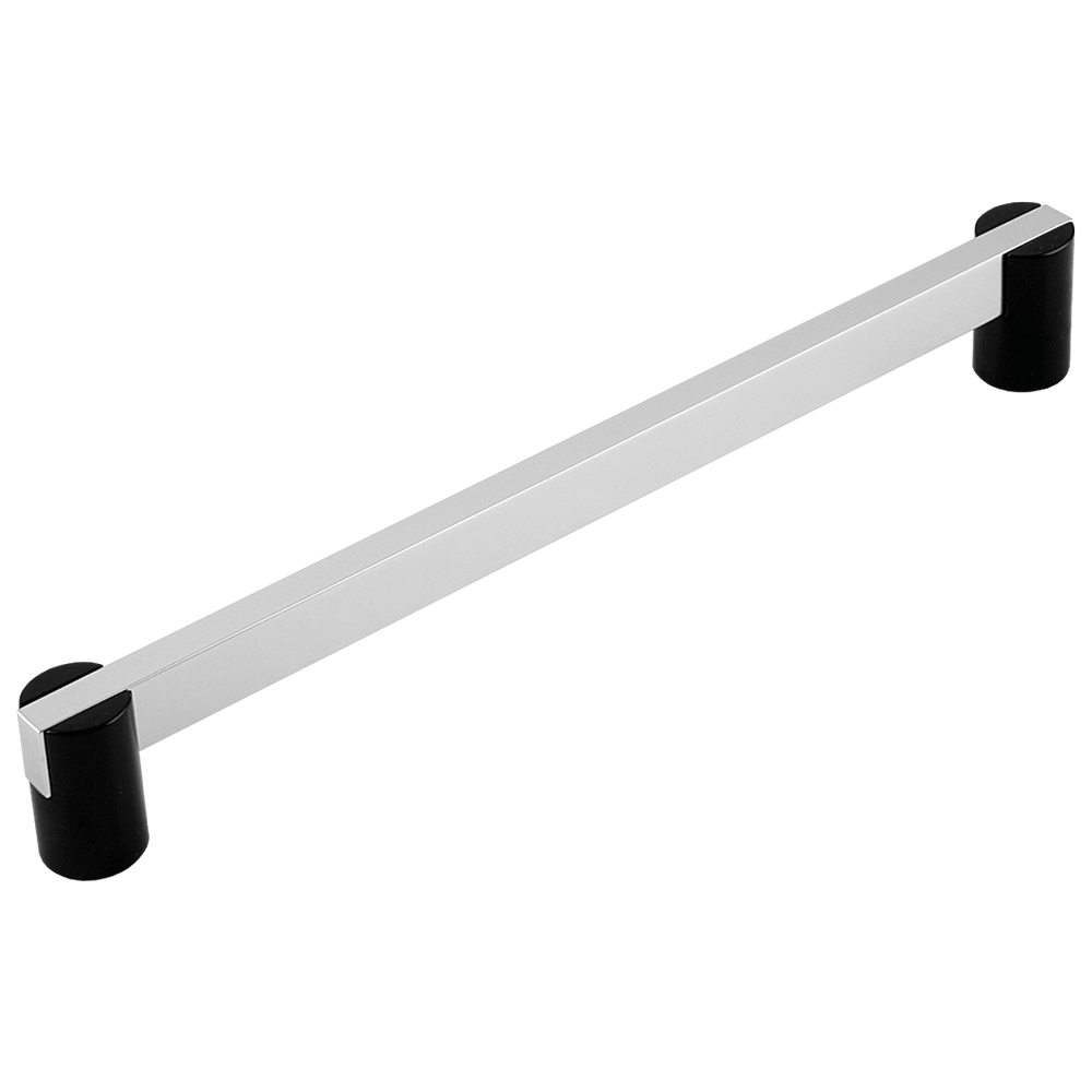 Maner mobila cu terminatii din aluminiu, FA 26176, crom/ crom mat, 256 mm