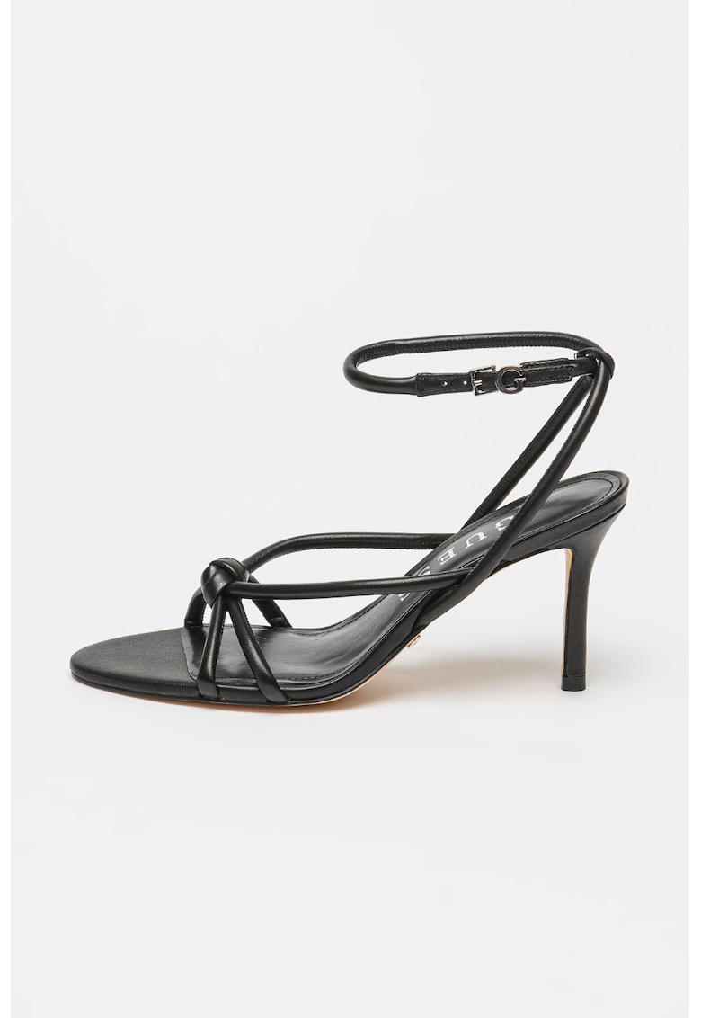 Sandale stiletto de piele - Negru