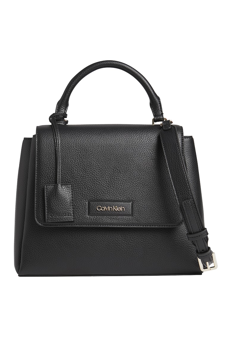 Geanta crossbody de piele ecologica cu aspect texturat - Negru