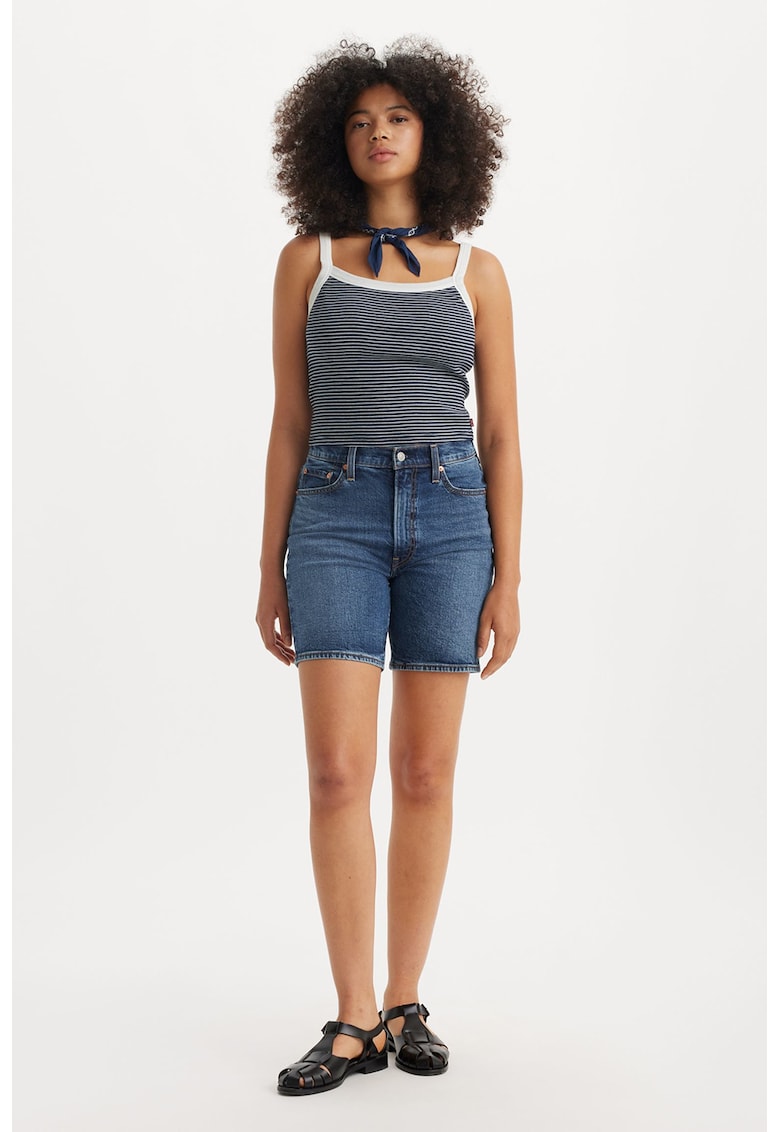 Bermude slim fit din denim - Albastru