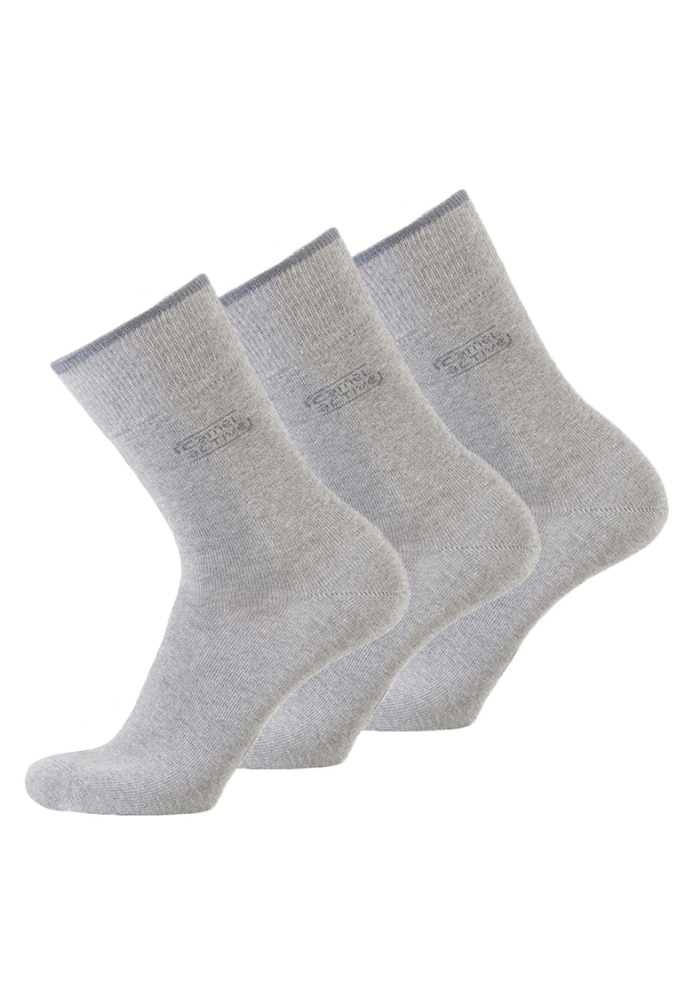 Set de sosete lungi din amestec de bumbac organic - 3 perechi - Gri