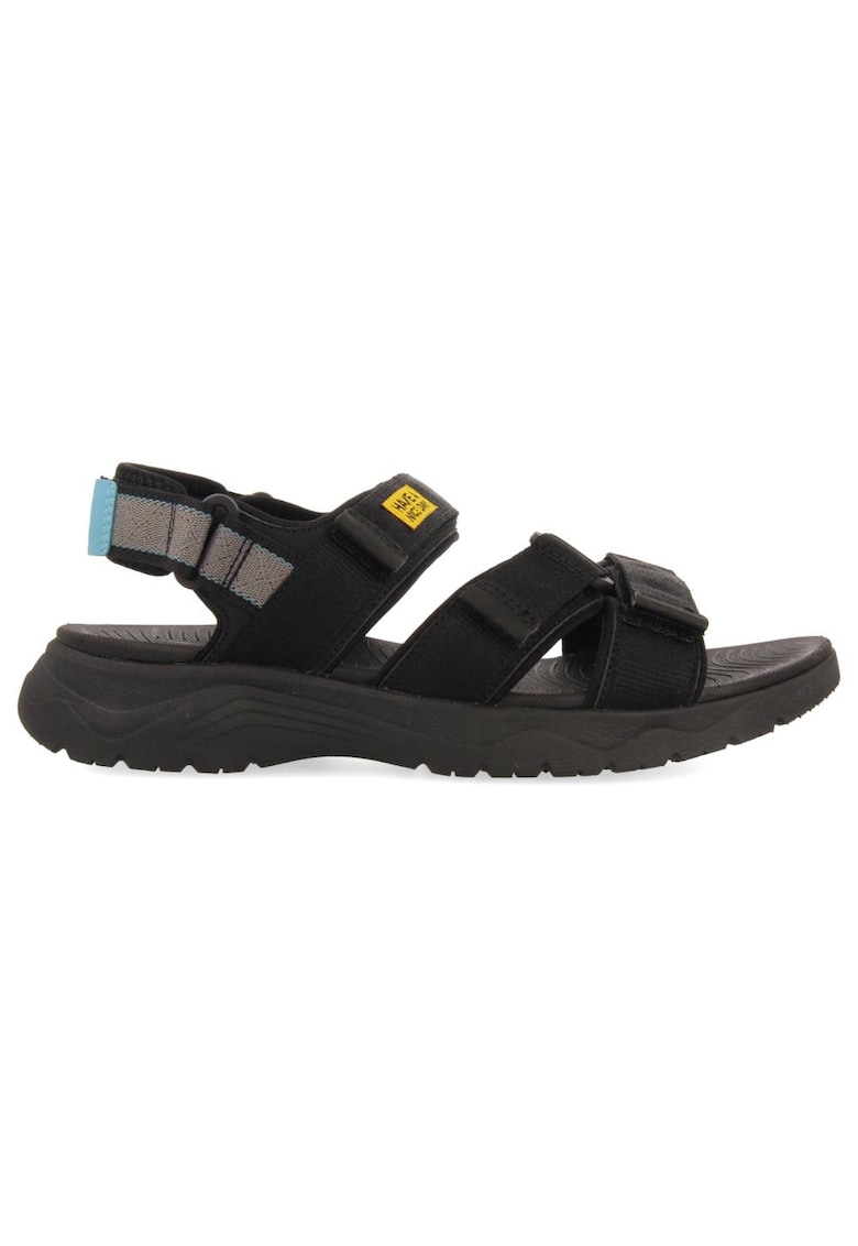 Sandale cu velcro - din material textil - Negru