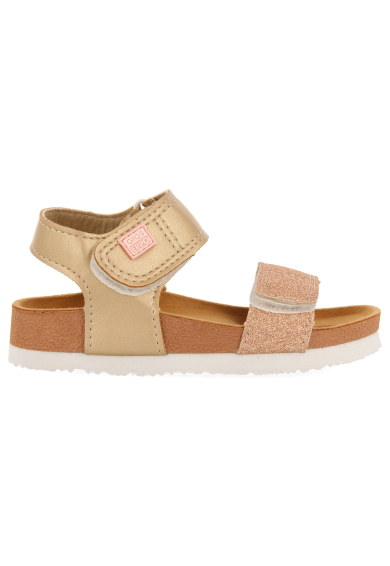 Sandale de piele ecologica cu velcro - Bronz