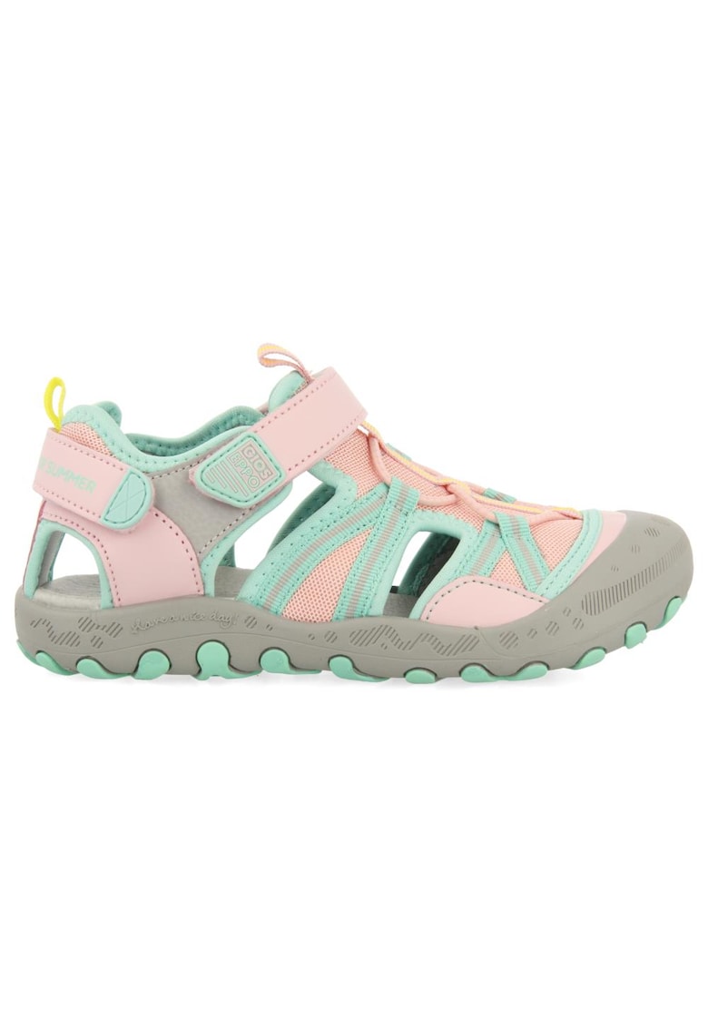 Sandale cu aspect contrastant CHARTEVES 27701 - Roz pal/Verde menta