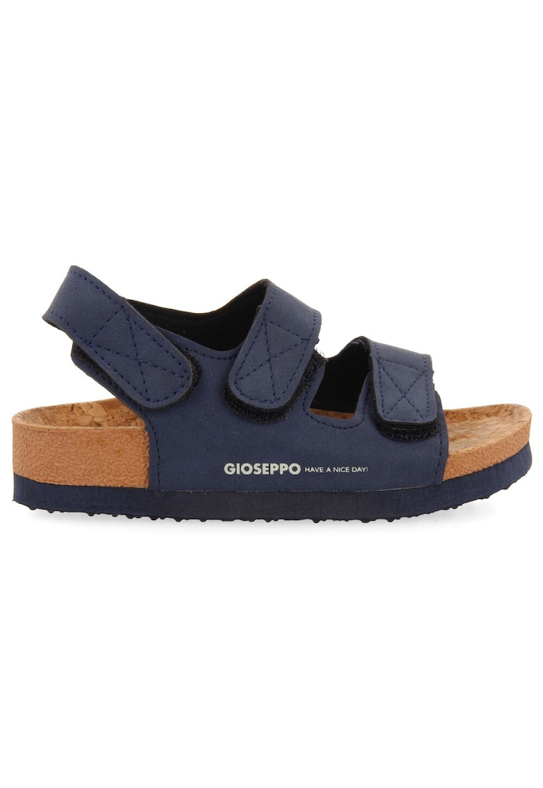Sandale de piele ecologica cu velcro - Bleumarin