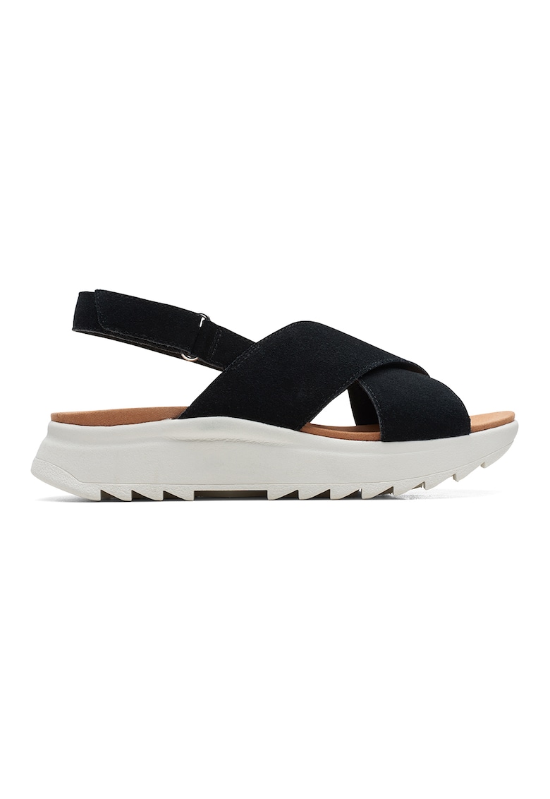 Sandale wedge cu barete incrucisate Dashlite - Negru