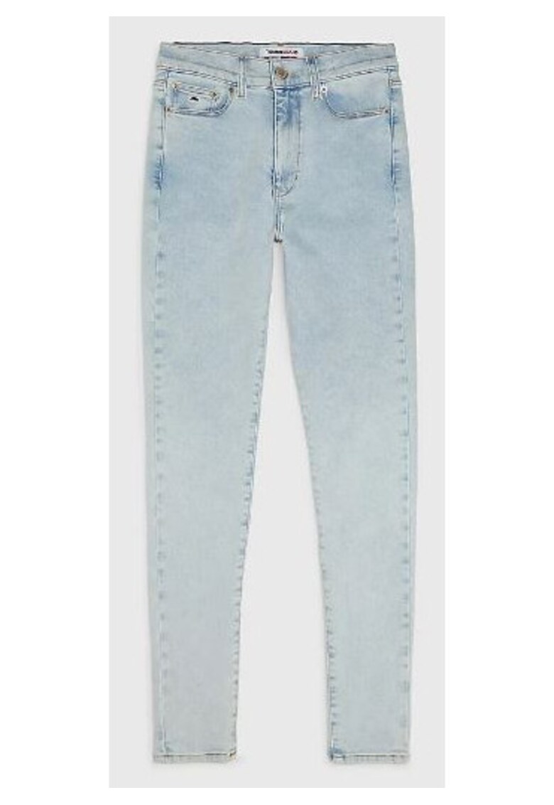 Blugi skinny cu aspect decolorat -
