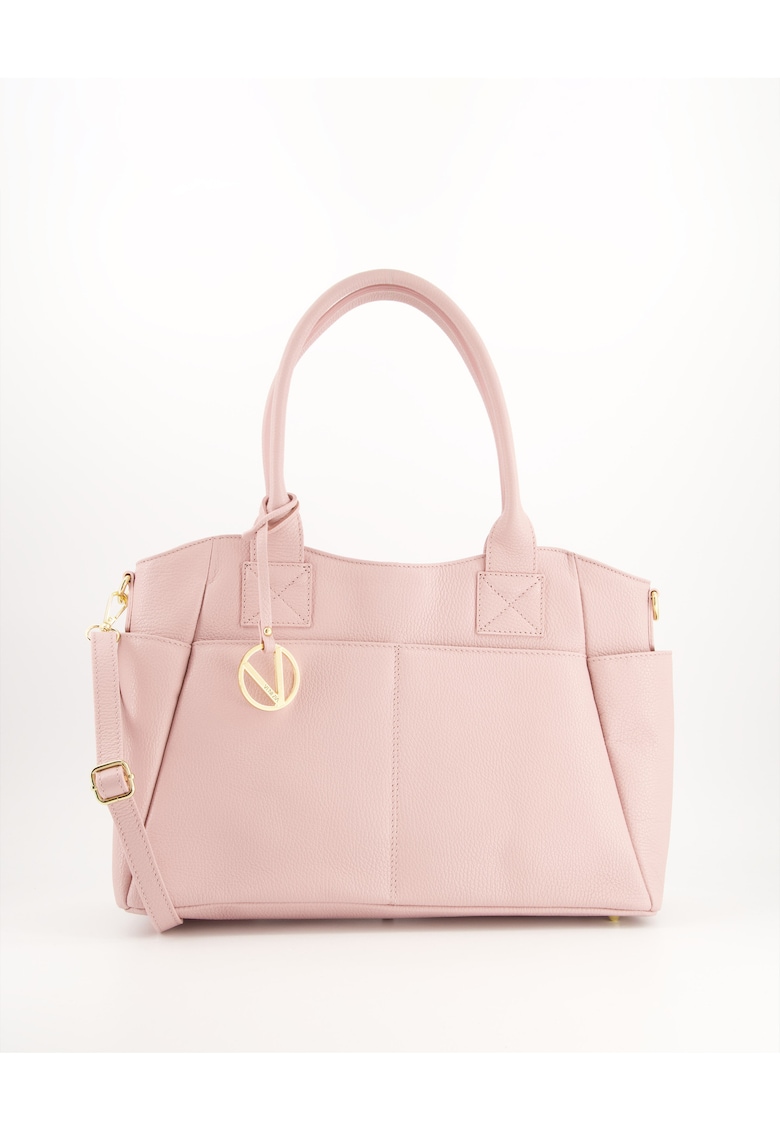 Geanta dama  roz - piele naturala - 5 buzunare - 28x42x14cm