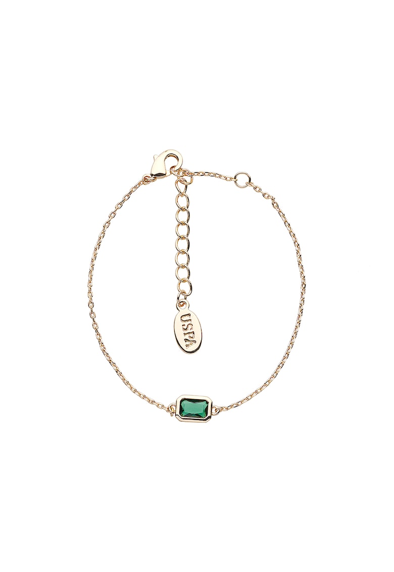 Oferte la Bratara decorata cu zirconia - Auriu/Verde aquamarin