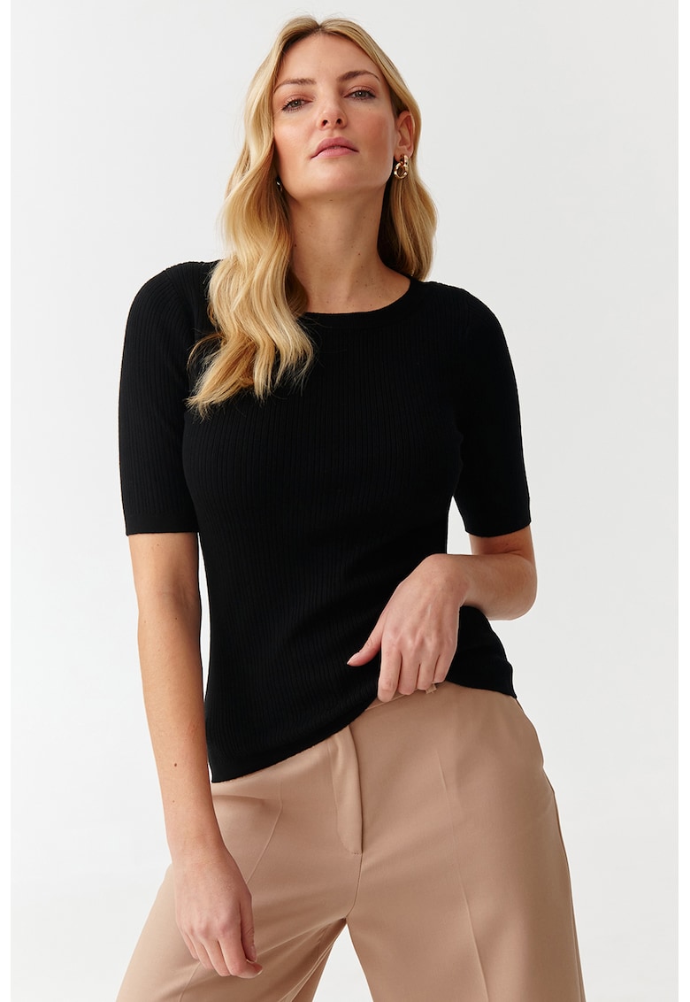 Pulover cu maneci scurte - Negru