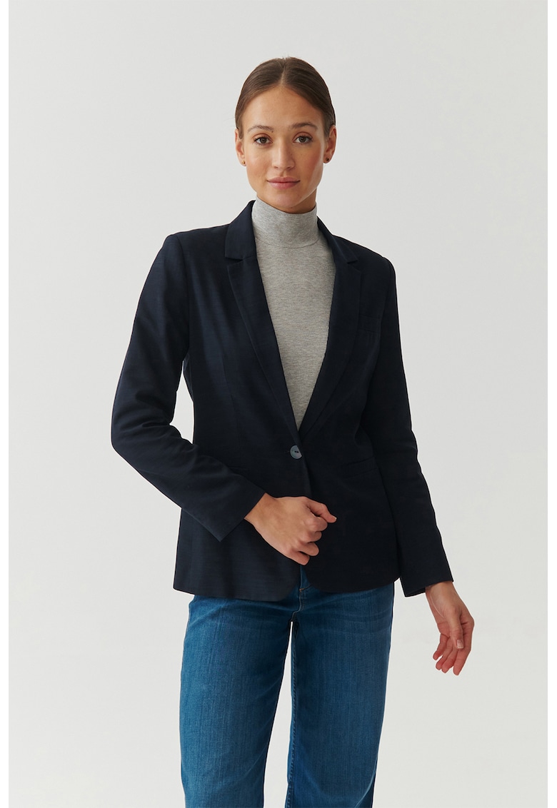 Sacou cu buzunare cu refilet Amalfina - Bleumarin