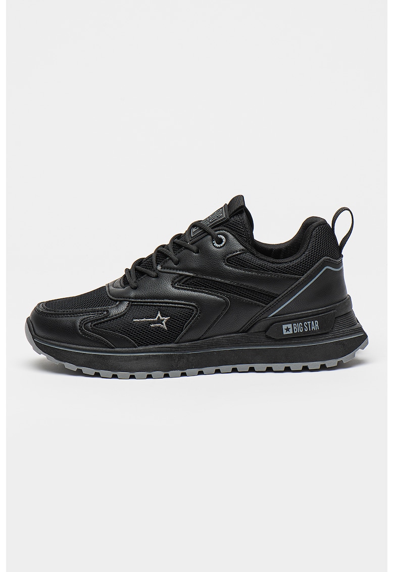Oferte la Pantofi sport de piele ecologica si plasa - Negru