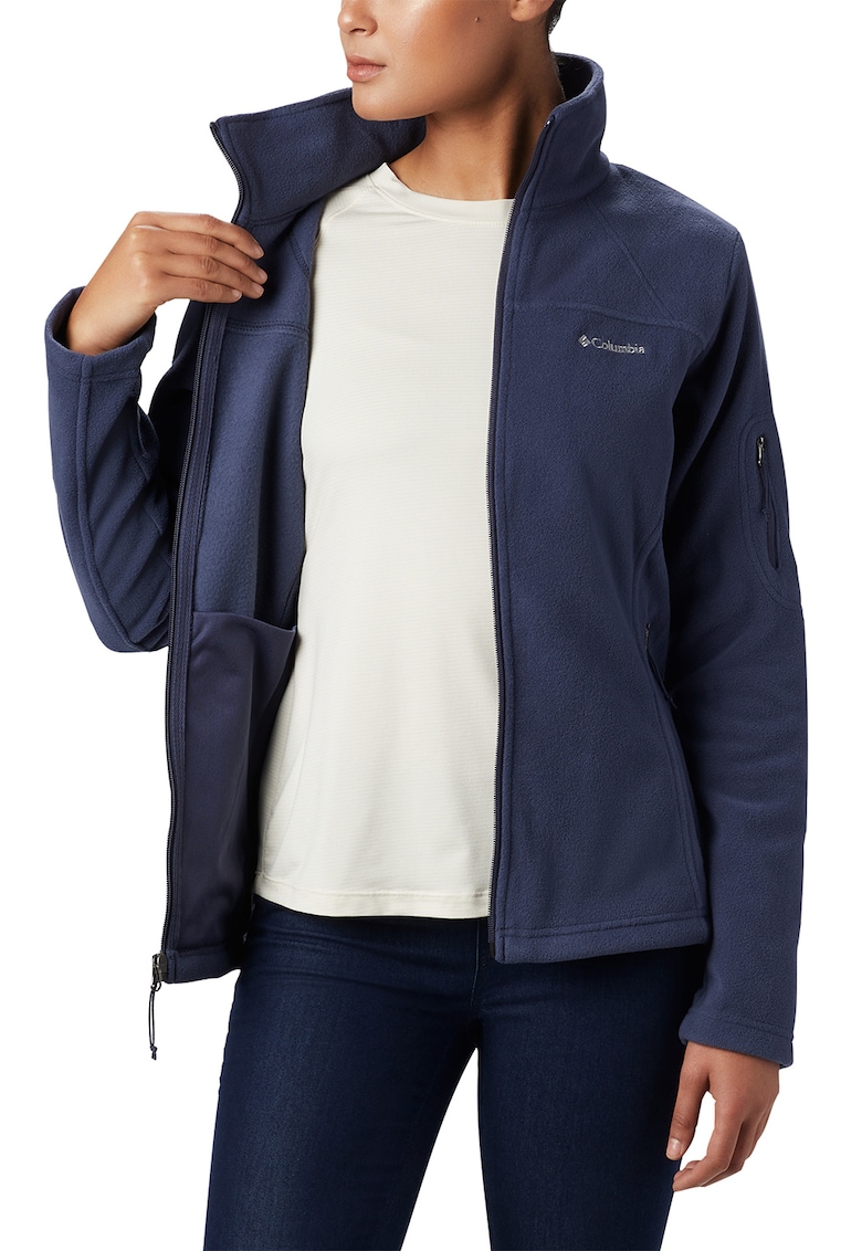 Bluza din fleece cu fermoar pentru trekking Fast Trek II - Albastru prafuit