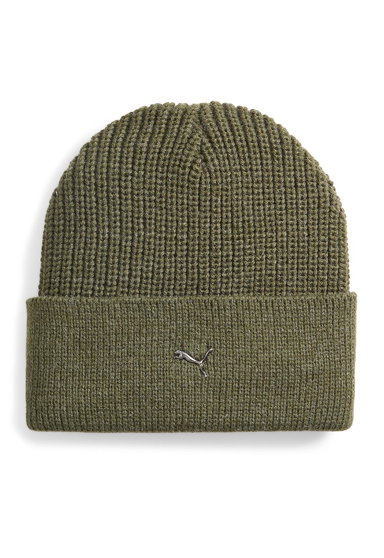Caciula din tricot gros Metal Cat - Kaki