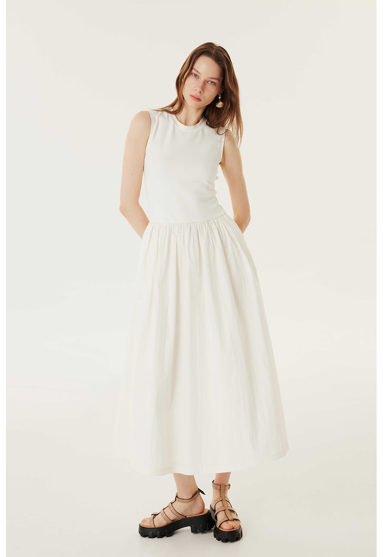Rochie midi evazata - Alb