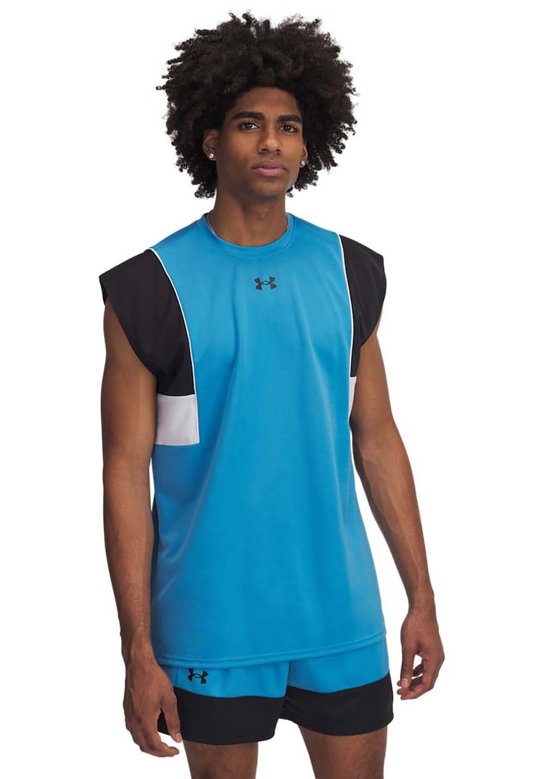 Top cu logo pentru baschet Ua Zone - Negru/Albastru