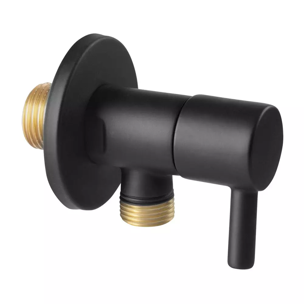 Robinet coltar Ferro Rotondo Z296-BL, cartus ceramic, negru mat, 1/2”x1/2”