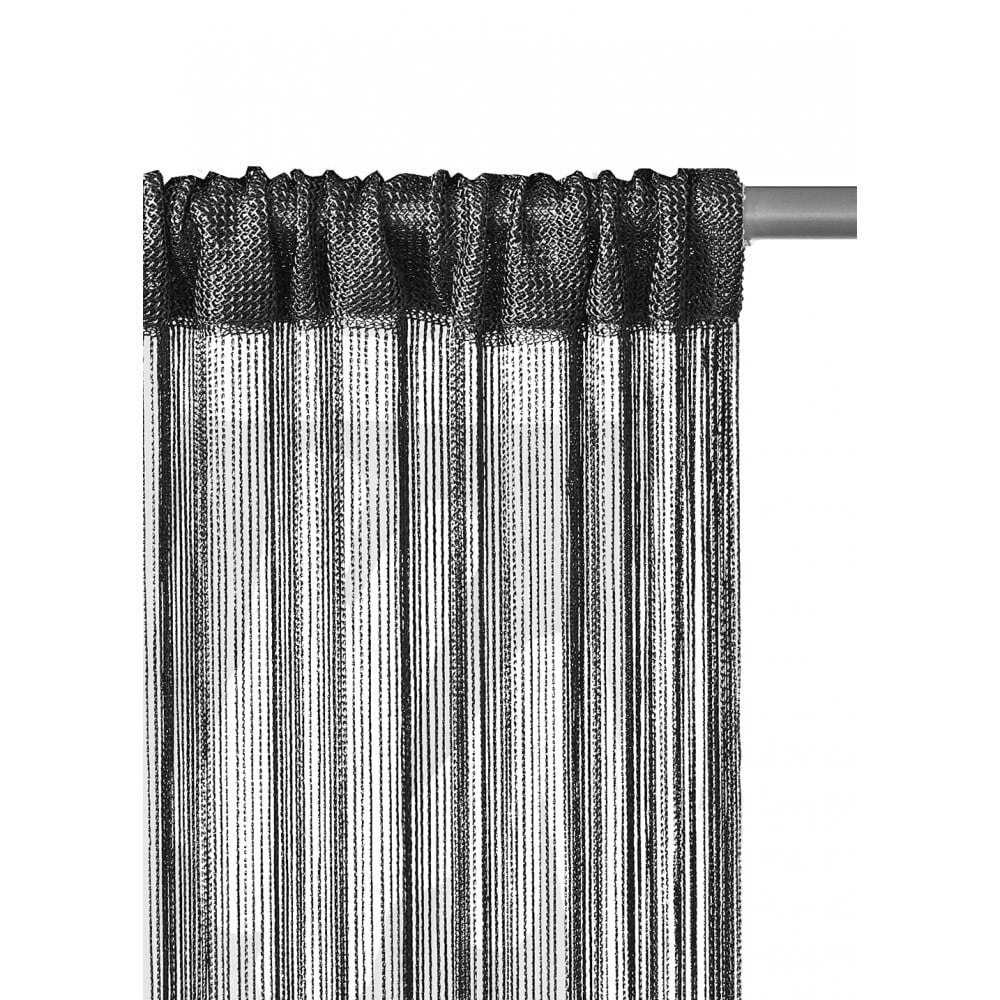 Perdea de ata, negru, 300 x 300 cm