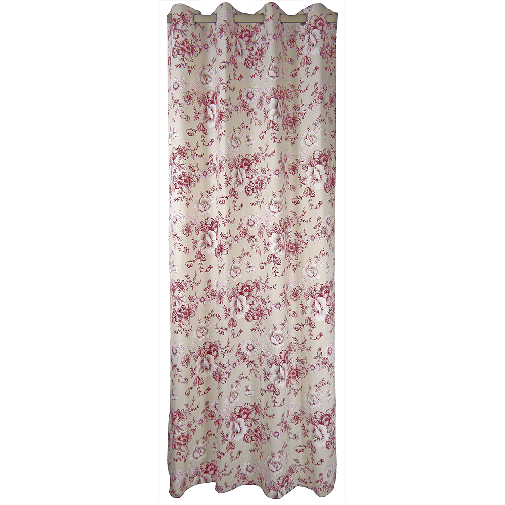 Draperie 2481, 100% poliester, bej/rosu, 140 x 245 cm