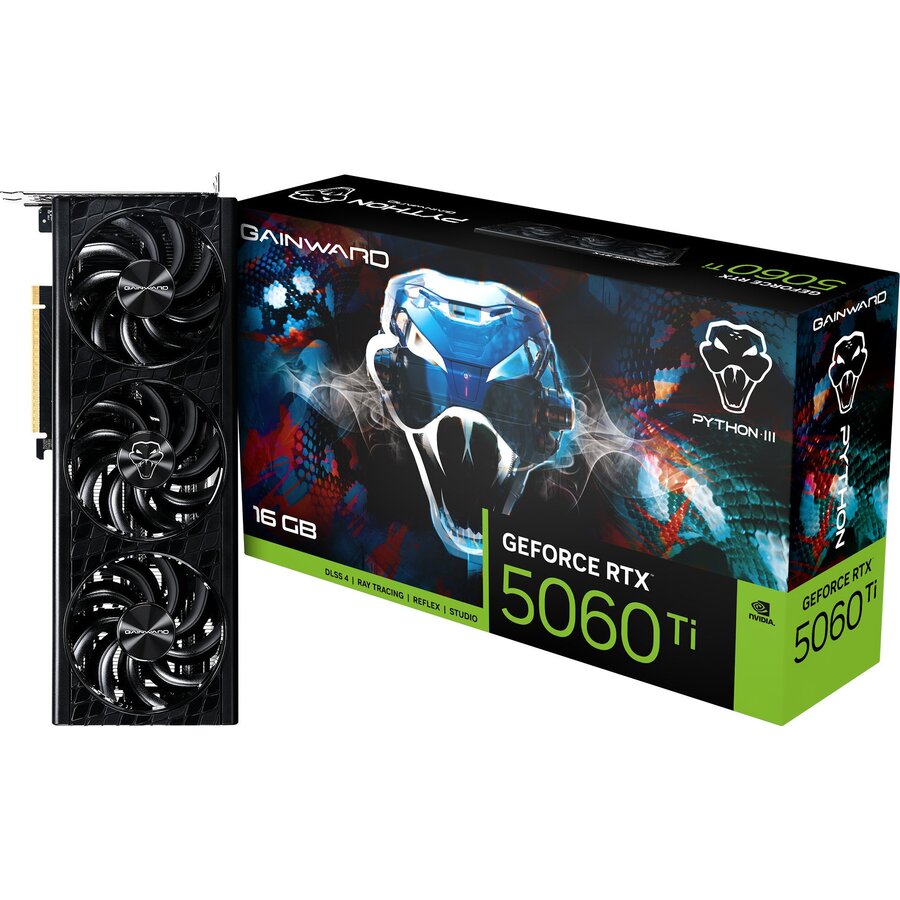 Placa video GeForce RTX 5060 Ti Python III 16GB (DLSS 4, 3x DisplayPort, 1x HDMI 2.1)