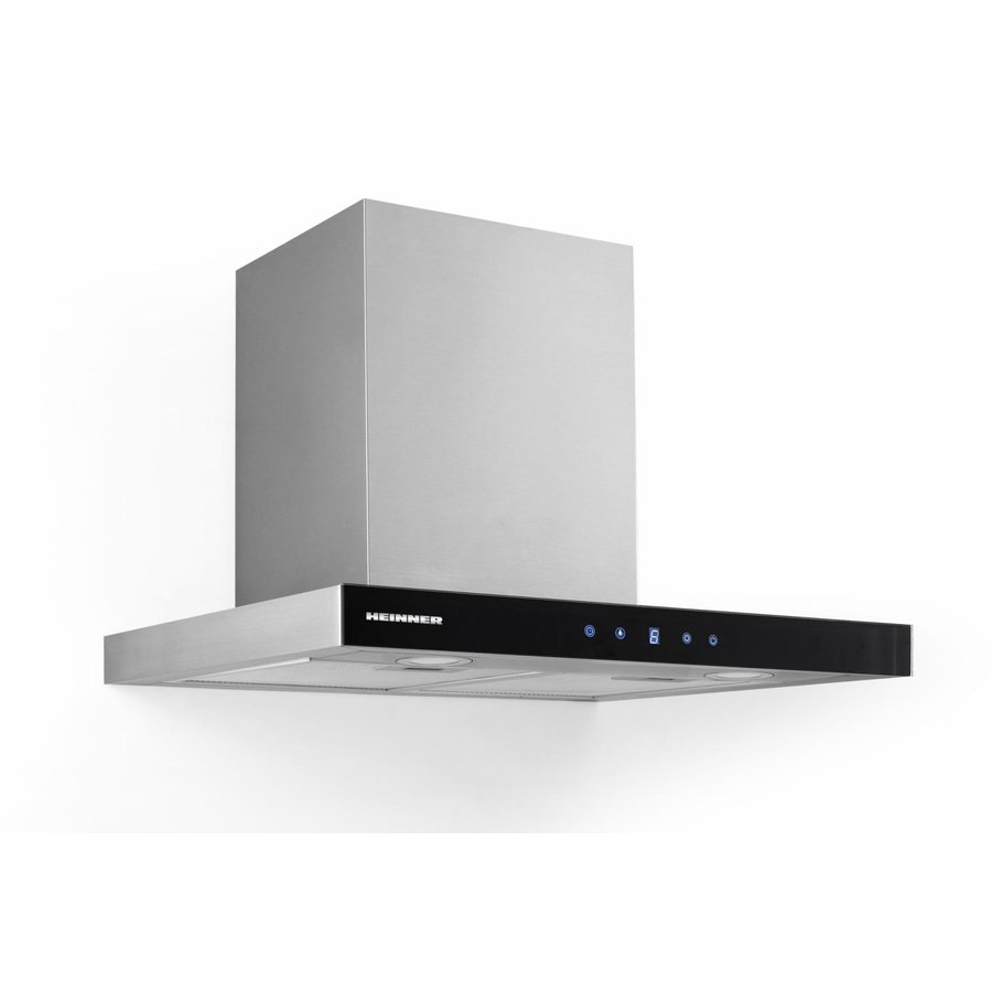 Hota decorativa Heinner DCH-650TIX, 60 cm, Control touch, Timer, Inox + Sticla neagra