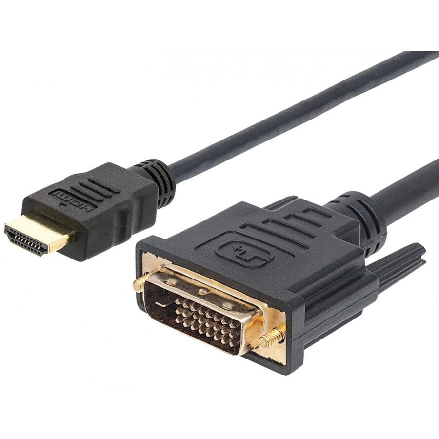 TECHLY 304611 Techly Cablu pentru Monitor HDMI/DVI-D 24+1 M/M 1.8m negru