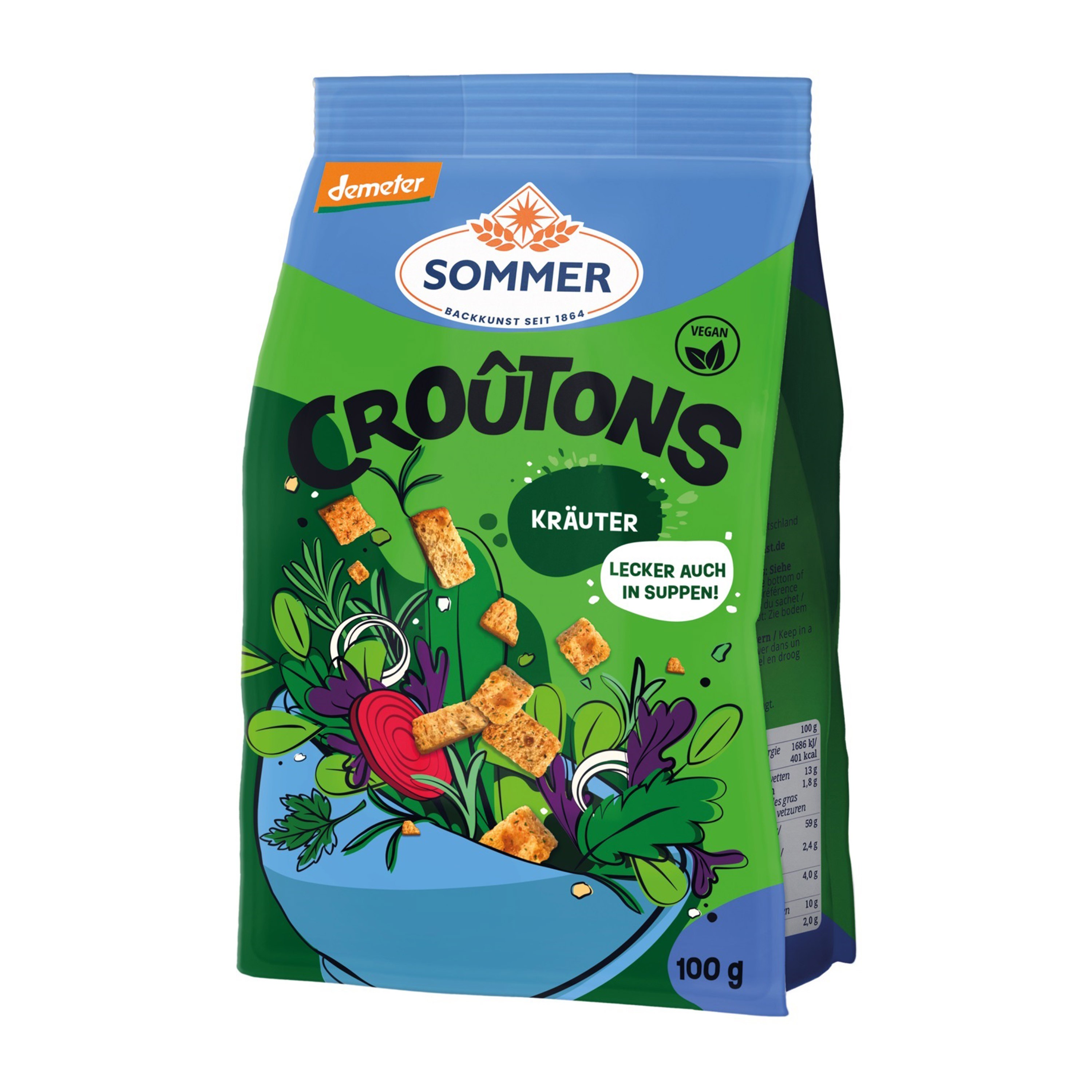 Crutoane bio și demeter cu ierburi aromatice, 100g Sommer