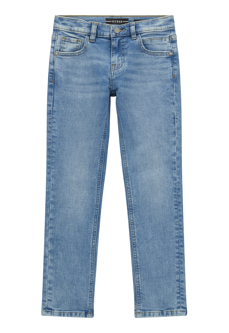 Blugi slim fit cu talie medie - Albastru deschis
