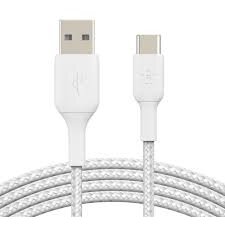 Cablu De Date\Incarcare USB-A to USB-C Braided  0.15M Alb