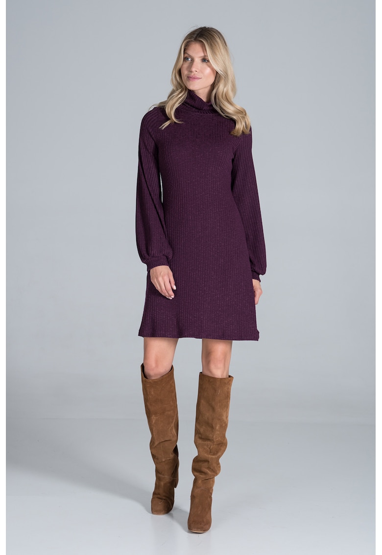 Rochie  M831 - violet - maneci lungi - tricotata - poliester -