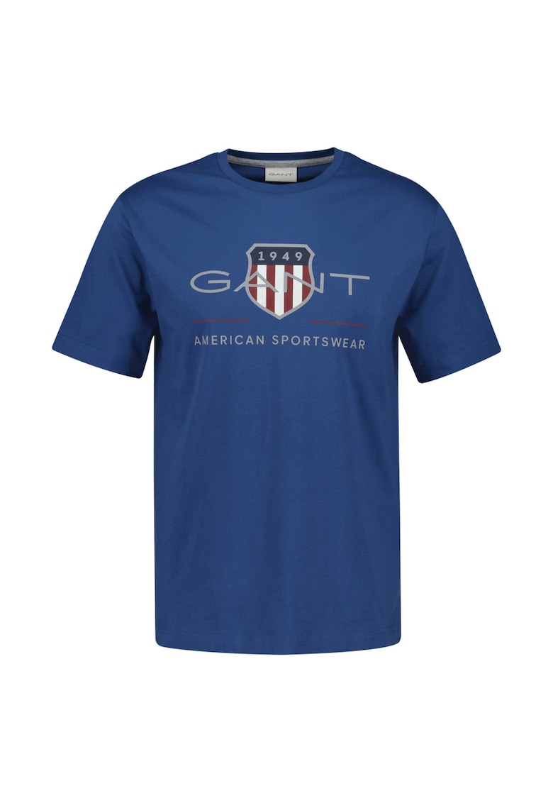 Tricou regular fit cu imprimeu logo Archive Shield - Albastru