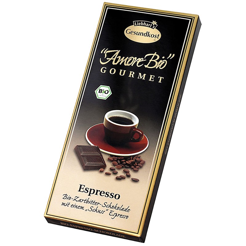 Ciocolata amaruie Espresso, 55% cacao, 100g Liebhart's Amore Bio