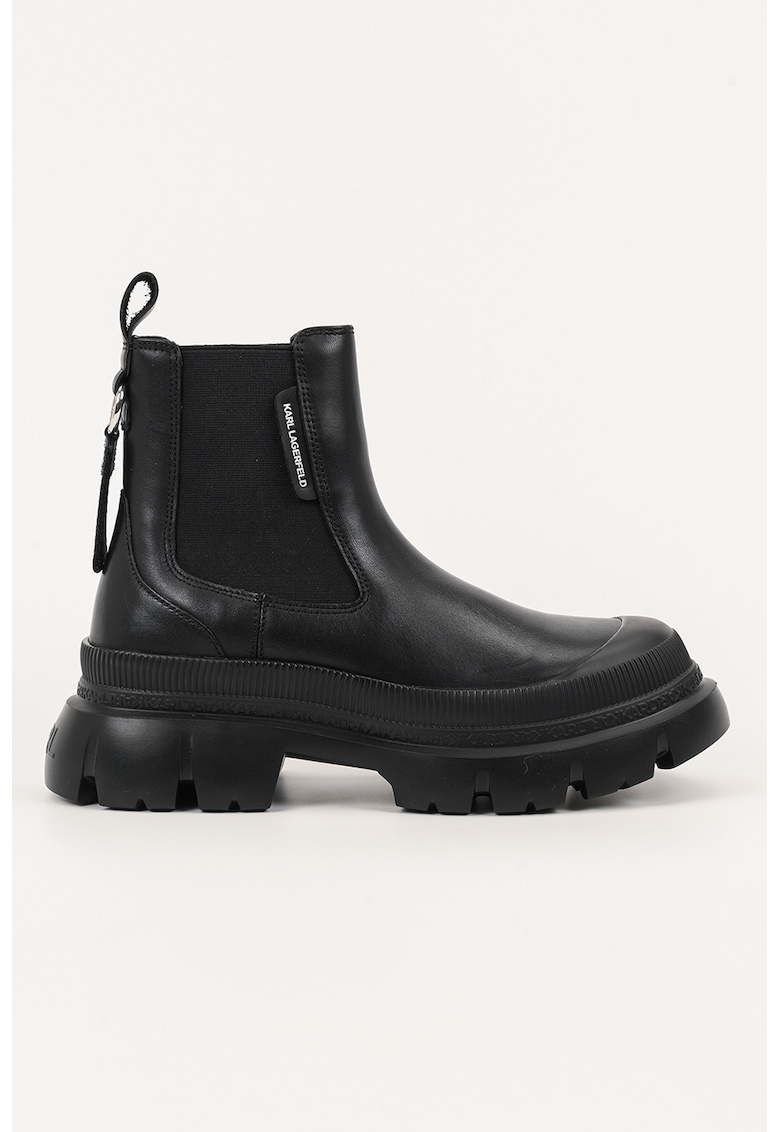 Ghete Chelsea de piele - Negru
