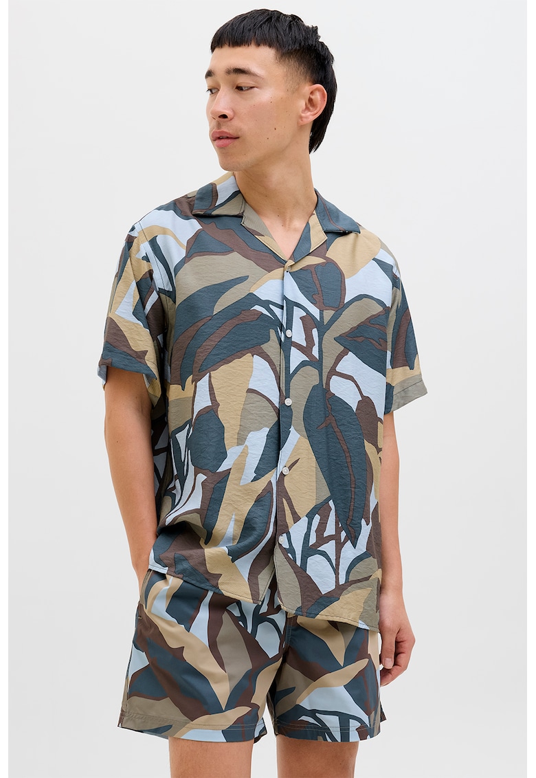 Camasa cu maneci scurte si model - Multicolor