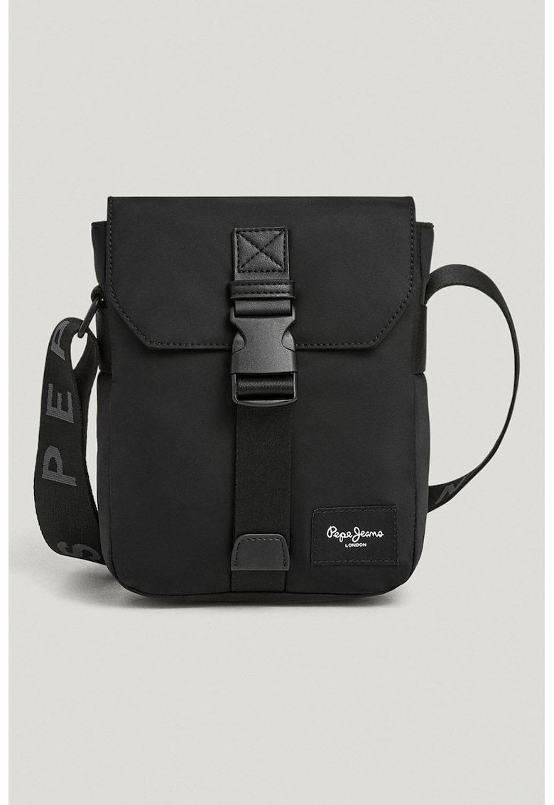 Geanta crossbody din piele ecologica cu bareta ajustabila - Negru