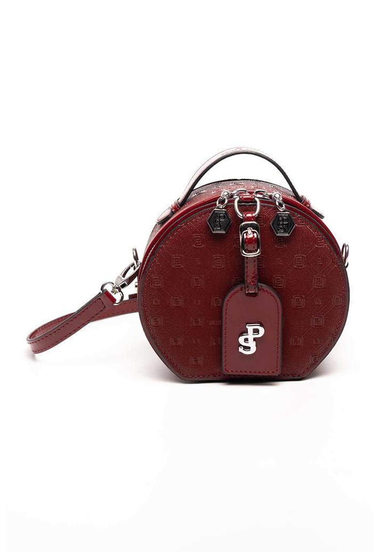 Geanta crossbody cu fermoar - Rosu inchis