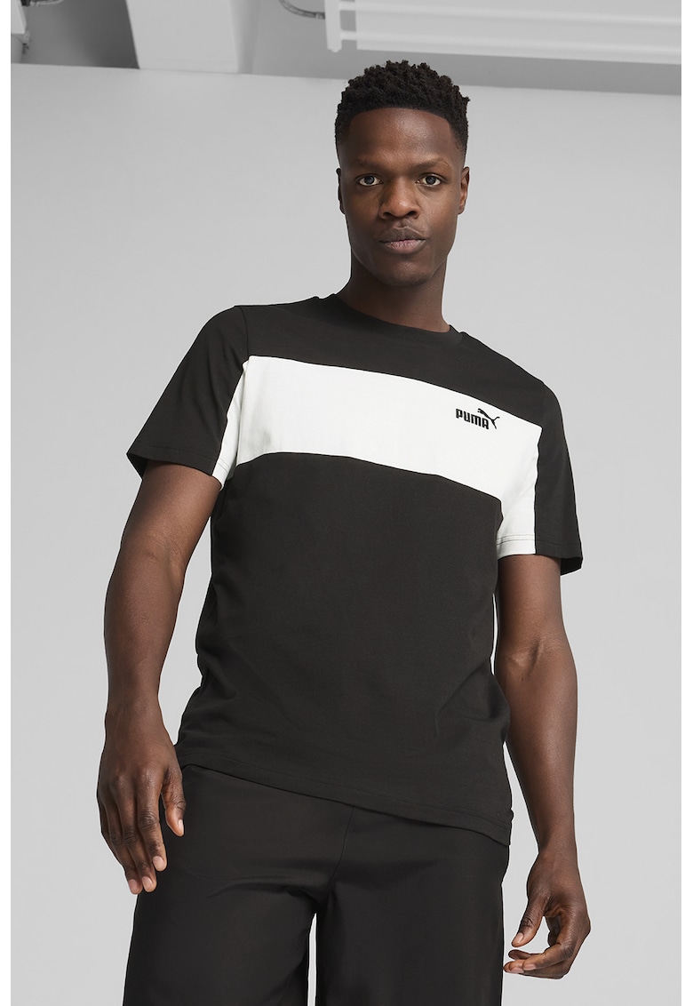 Tricou cu detaliu logo - Alb/Negru