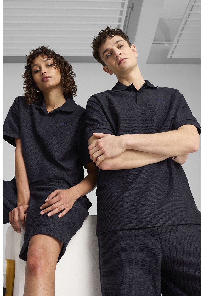 Tricou unisex cu aspect texturat - Albastru ultramarin