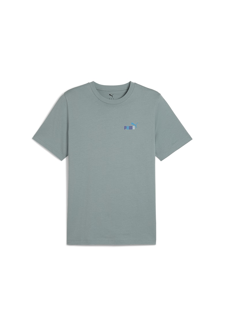 Tricou regular fit de bumbac cu model grafic - Negru/Albastru indigo/Verde persan