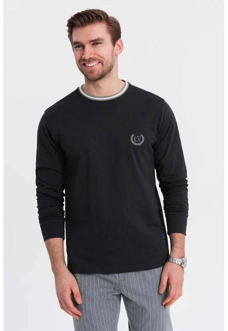 Bluza de bumbac cu logo - Negru