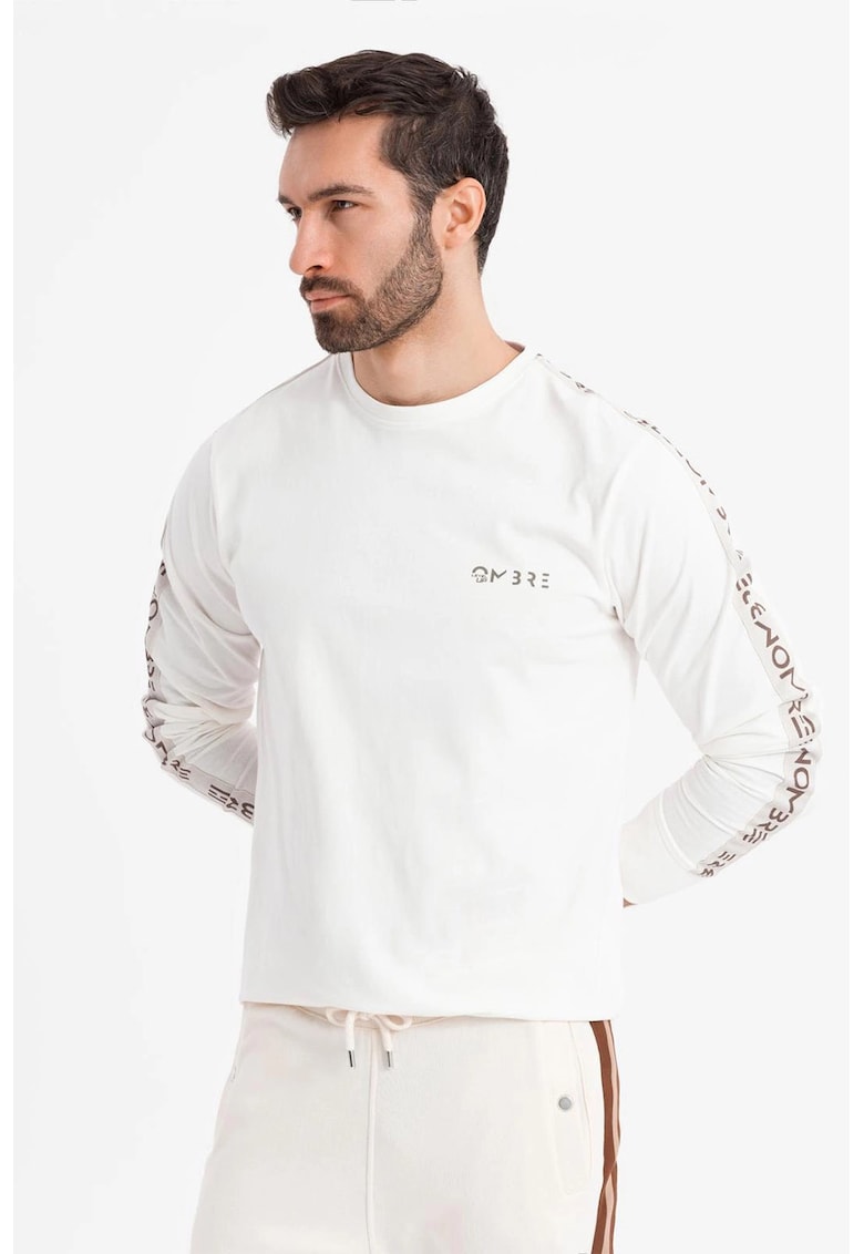 Bluza regular fit cu imprimeu logo - Alb murdar