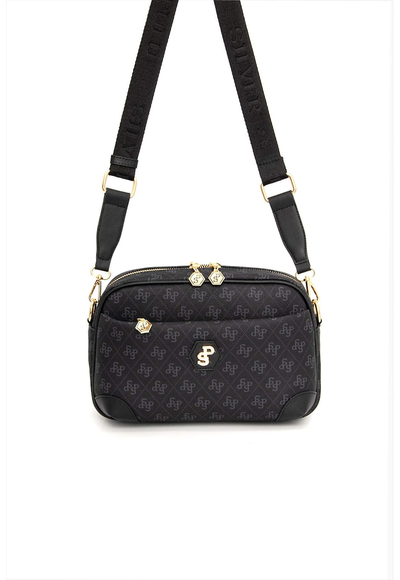 Geanta crossbody cu model elegant - Gri antracit - 18x27x7