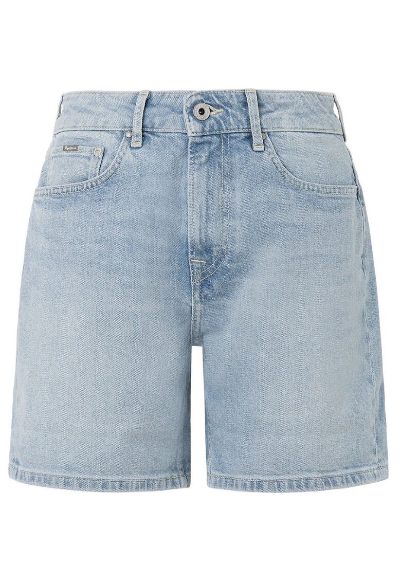 Blugi scurti regular fit cu buzunare - Albastru azur