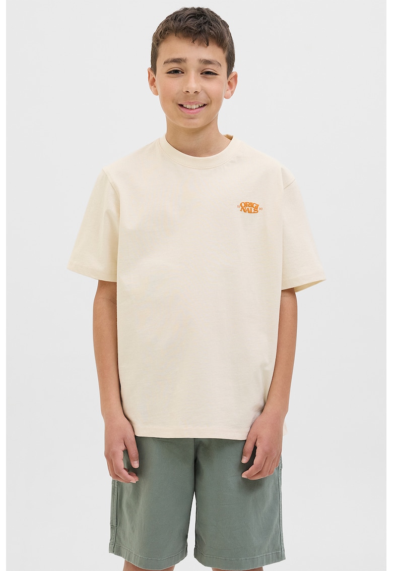 Tricou lejer din amestec de bumbac organic - Crem