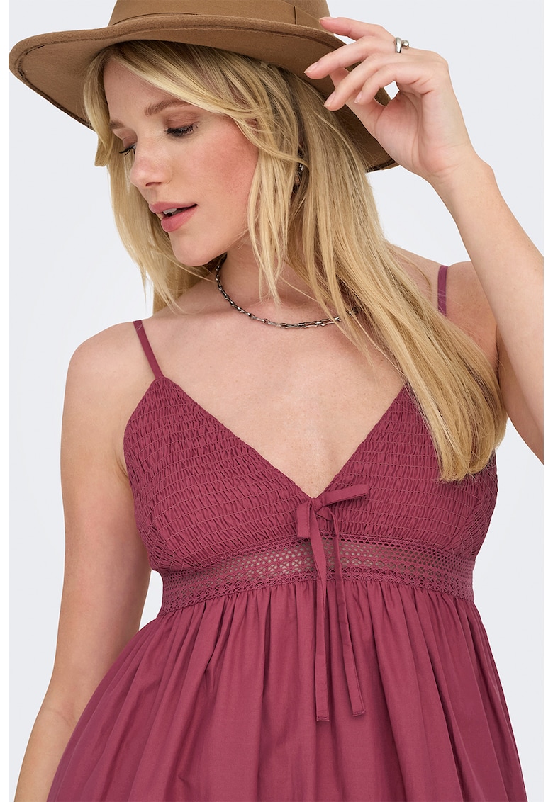 Rochie maxi evazata - Visiniu