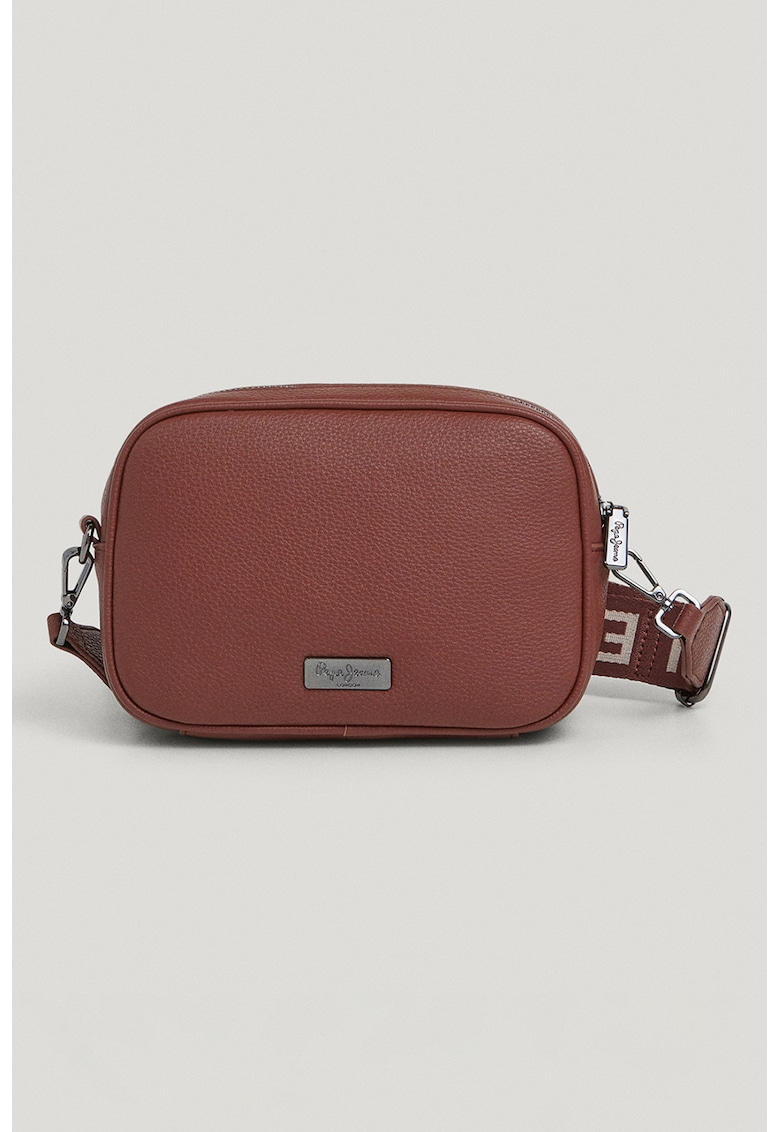 Geanta crossbody din piele ecologica - Maro cognac